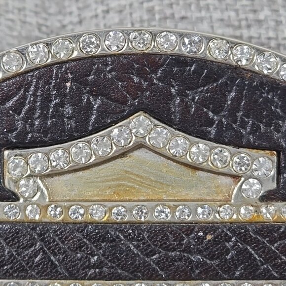 2010 HARLEY-DAVIDSON Oval Belt Buckle – Rhinestone Design, Black Leather ❗AS-IS❗ - Picture 6 of 16